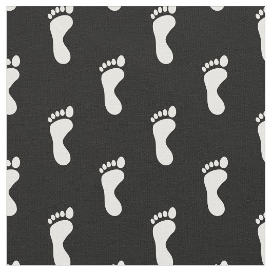 足足機器シンボル白黒 ファブリック (クローズアップ)