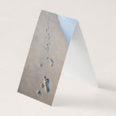 足跡および犬の足は砂で印刷します 名刺 (裏面)