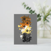 足跡が残る ポストカード (スタンド正面)