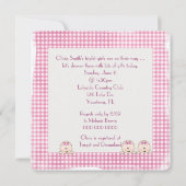 足跡のあるトリプレットガールベビーシャワー 招待状 (裏面)