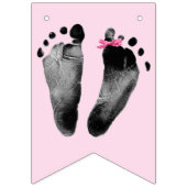 足跡のあるベビーガールシャワー バンティングフラッグ (第2の旗)