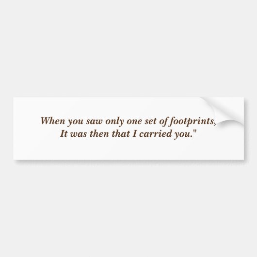 足跡のセットを一つだけ見たとき バンパーステッカー (正面)