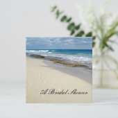 足跡のビーチブライダルシャワー招待状 招待状 (スタンド正面)