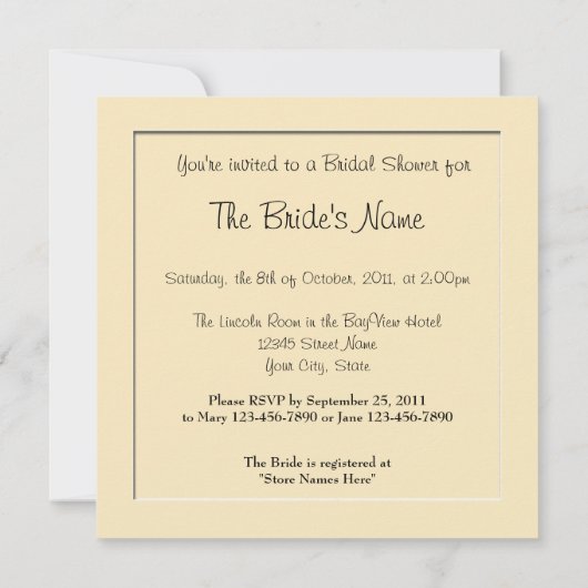 足跡のビーチブライダルシャワー招待状 招待状 (裏面)