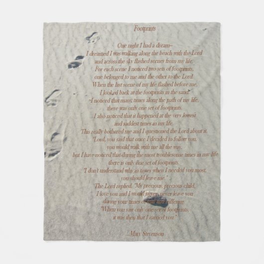 足跡のフリースブランケット フリースブランケット (正面)