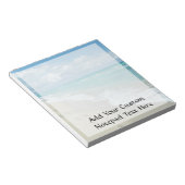 足跡のホワイトサンディビーチ、風光明媚なアクアブルー ノートパッド (アングル)