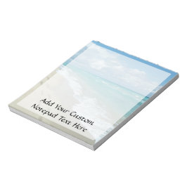 足跡のホワイトサンディビーチ、風光明媚なアクアブルー ノートパッド