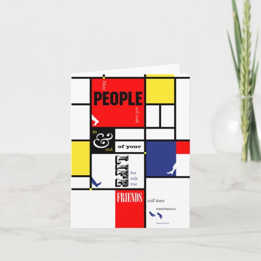 足跡のメッセージカード カード (正面)