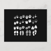 足跡の動物ファーム農家チキンカウギフト ポストカード (正面)