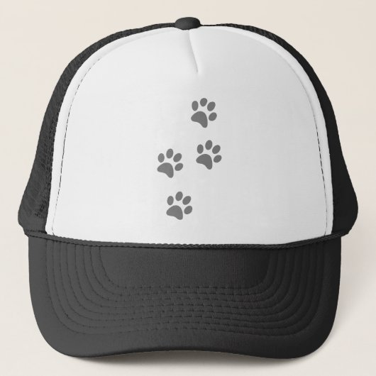 足跡の動物犬の肉猫 キャップ (正面)