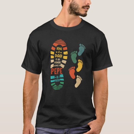 足跡の少ないメンズピープシューズ Tシャツ (正面)