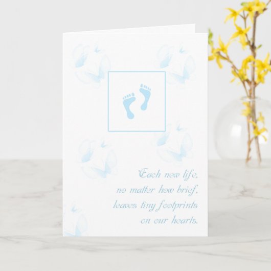 足跡の少ない男性悔やみや弔慰の喪失 カード (黄色い花)