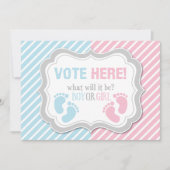 足跡の性は投票のテーブルの印を明らかにします 招待状 (正面)