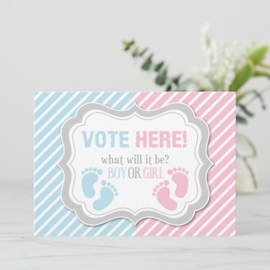 足跡の性は投票のテーブルの印を明らかにします 招待状 (スタンド正面)