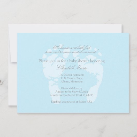 足跡の招待状またはアナウンス 招待状 (正面)