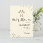 足跡の赤ちゃんシャワーの招待状 招待状 (スタンド正面)