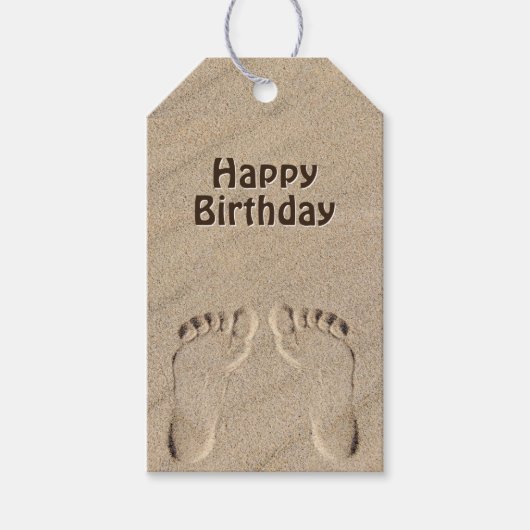 足跡インサンド誕生日 ギフトタグ (正面)