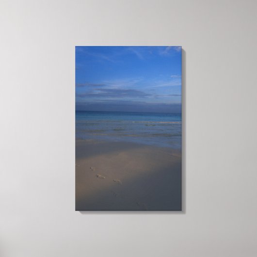 足跡オンビーチ キャンバスプリント (正面)