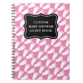 足跡カスタム付きベビーシャワーゲストブック ノートブック (正面)