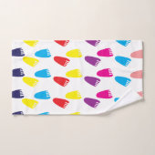 足跡カラフル数 バスタオルセット (ハンドタオル)