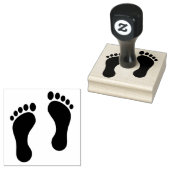 足跡デザイン木製スタンプ ラバースタンプ (押印)