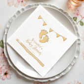 足跡パーソナライズされた付き赤ちゃんシャワー 箔ナプキン