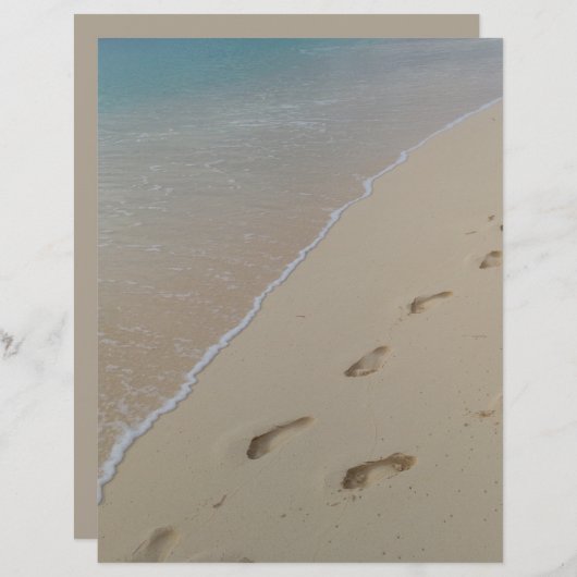足跡ビーチスクラップブック作り紙 (正面/裏面)