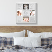 足跡マルチフォトグレー誕生記念 キャンバスプリント (インサイチュ (寝室))