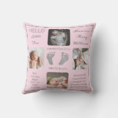 足跡マルチフォトピンク誕生記念 クッション (裏面)