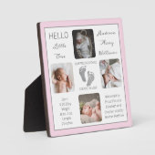 足跡マルチフォトピンク誕生記念 フォトプラーク (正面)