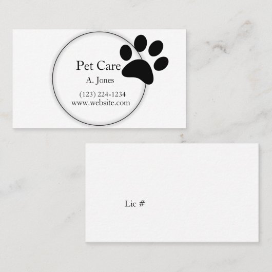 足跡動物気に 名刺 (正面/裏面)