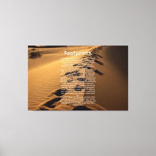 足跡祈りの言葉信仰に基づくキャンバスアート キャンバスプリント (正面)