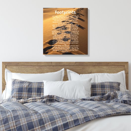 足跡祈りの言葉信仰に基づくキャンバスアート キャンバスプリント (インサイチュ (寝室))