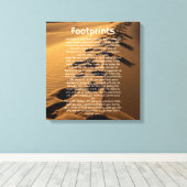 足跡祈りの言葉信仰に基づくキャンバスアート キャンバスプリント (インサイチュ (ウッドフロア))