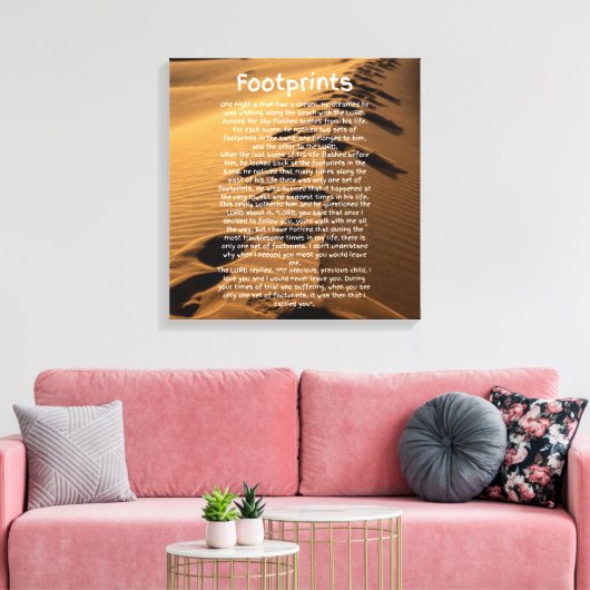 足跡祈りの言葉信仰に基づくキャンバスアート キャンバスプリント (インサイチュ (リビング))