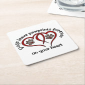 足跡 スクエアペーパーコースター (アングル)