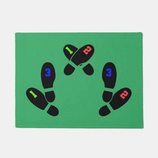 足配置マット（ユースサイズ） 18x24 ドアマット (正面)