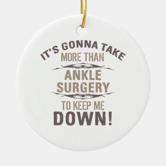 足首の手術ユーモア セラミックオーナメント (正面)