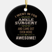 足首の手術回復ユーモア セラミックオーナメント (正面)