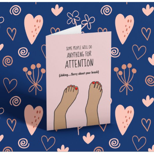 足首を骨折した人へのユーモアのカード カード