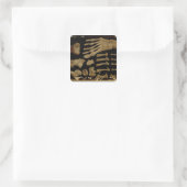 足骨の解剖学的スケッチ スクエアシール (バッグ)