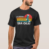 足骨折って脛にくるって大変だね！早く良くなってね メッセージ Tシャツ (正面)