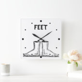 足 スクエア壁時計 (ホーム)