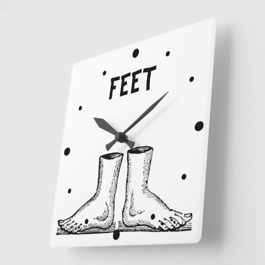 足 スクエア壁時計 (傾斜)