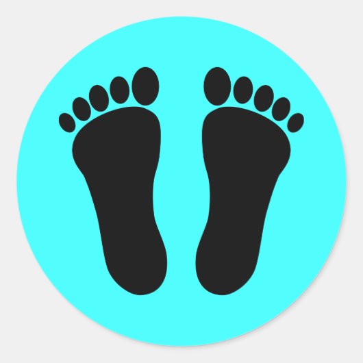 足_001_プリント_Two_Vector_Clipアートクラシックラウンドセット ラウンドシール (正面)