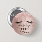 距保離バラ金ゴールドグリッターサロン 缶バッジ (正面&裏面)