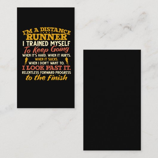 距離おもしろいランナー引用文アスリートランニングの 名刺 (正面/裏面)