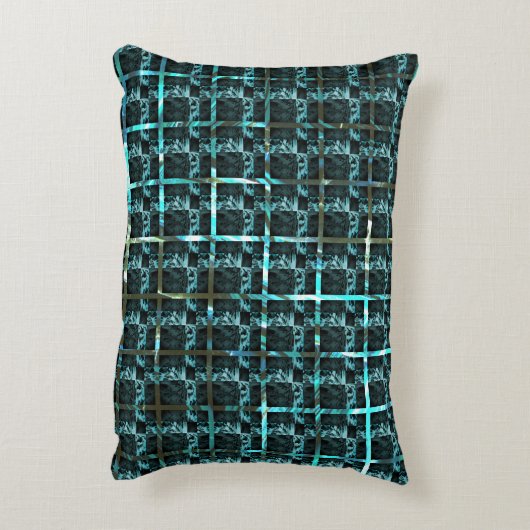 距離から、水色の魚のスケール、緊密なチェスを見る アクセントクッション (裏面(縦))