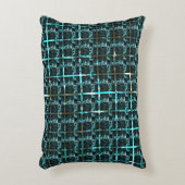 距離から、水色の魚のスケール、緊密なチェスを見る アクセントクッション (正面(垂直))