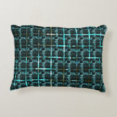 距離から、水色の魚のスケール、緊密なチェスを見る アクセントクッション (裏面)